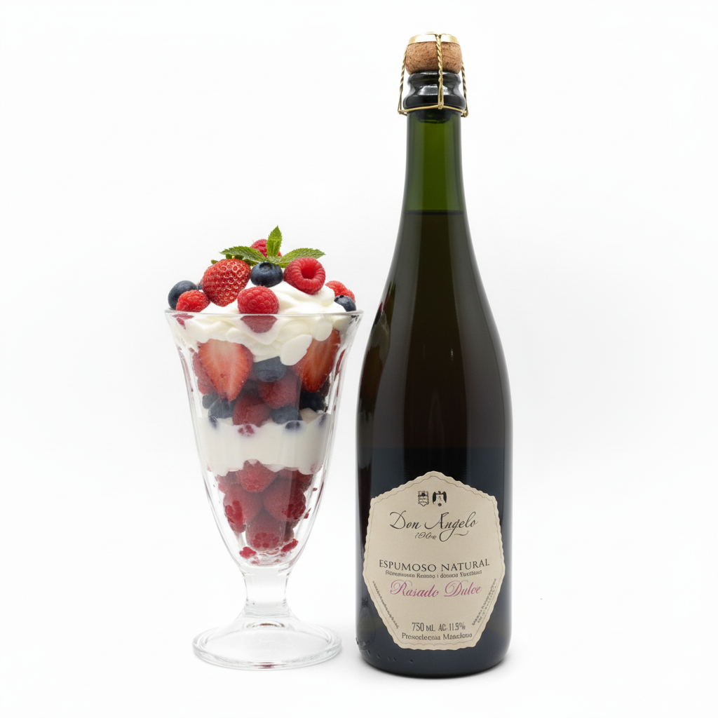 ESPUMOSO NATURAL ROSADO DULCE CON FRUTOS ROJOS